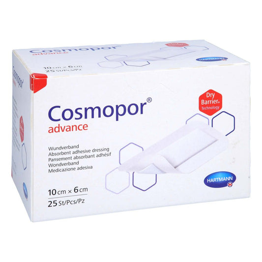 Das Produktfoto zeigt Cosmopor Advance Wundverband 6x10 Cm (25 stk) PZN 12577609