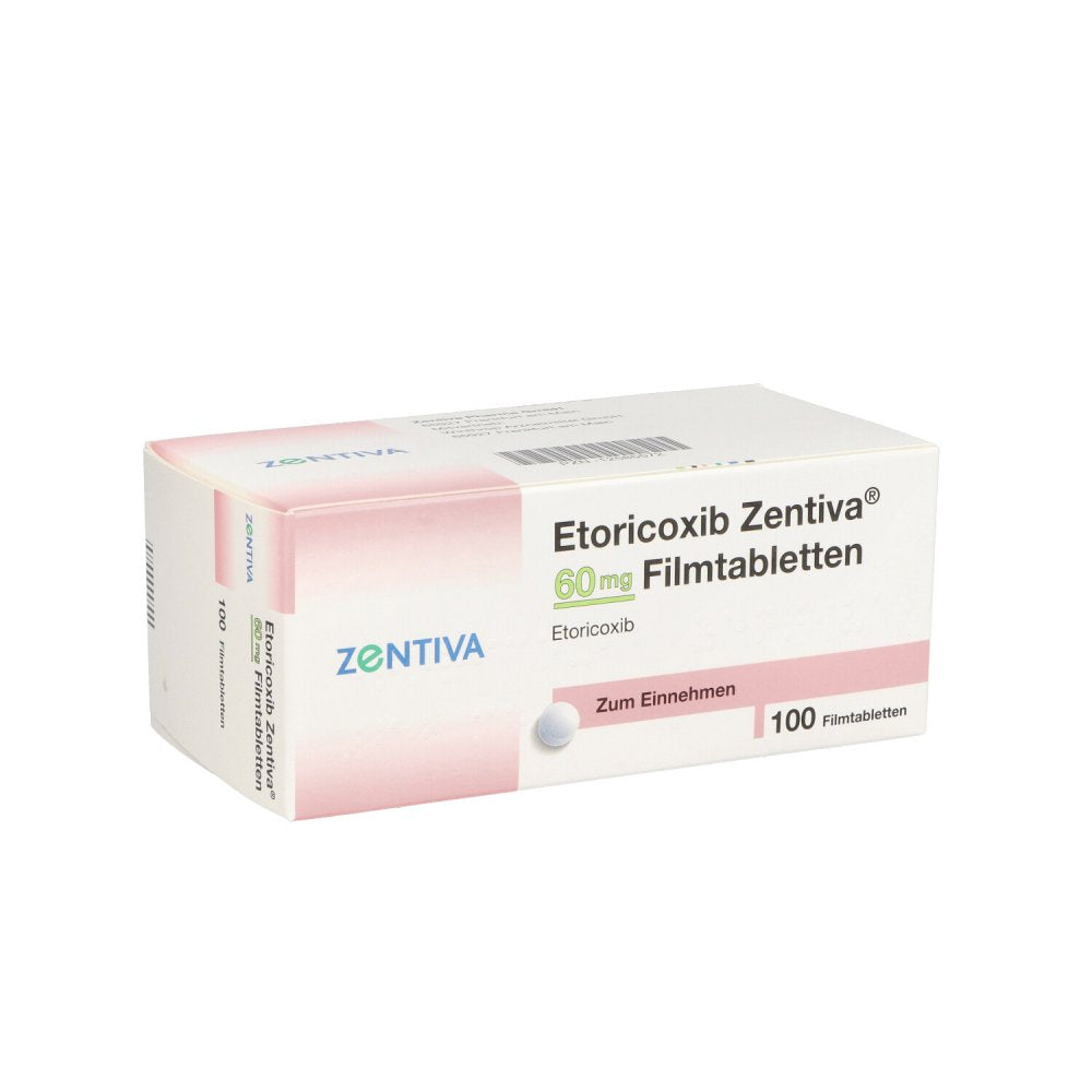 Das Produktfoto zeigt Etoricoxib Zentiva 60 Mg Filmtabletten (100 stk) PZN 12585572