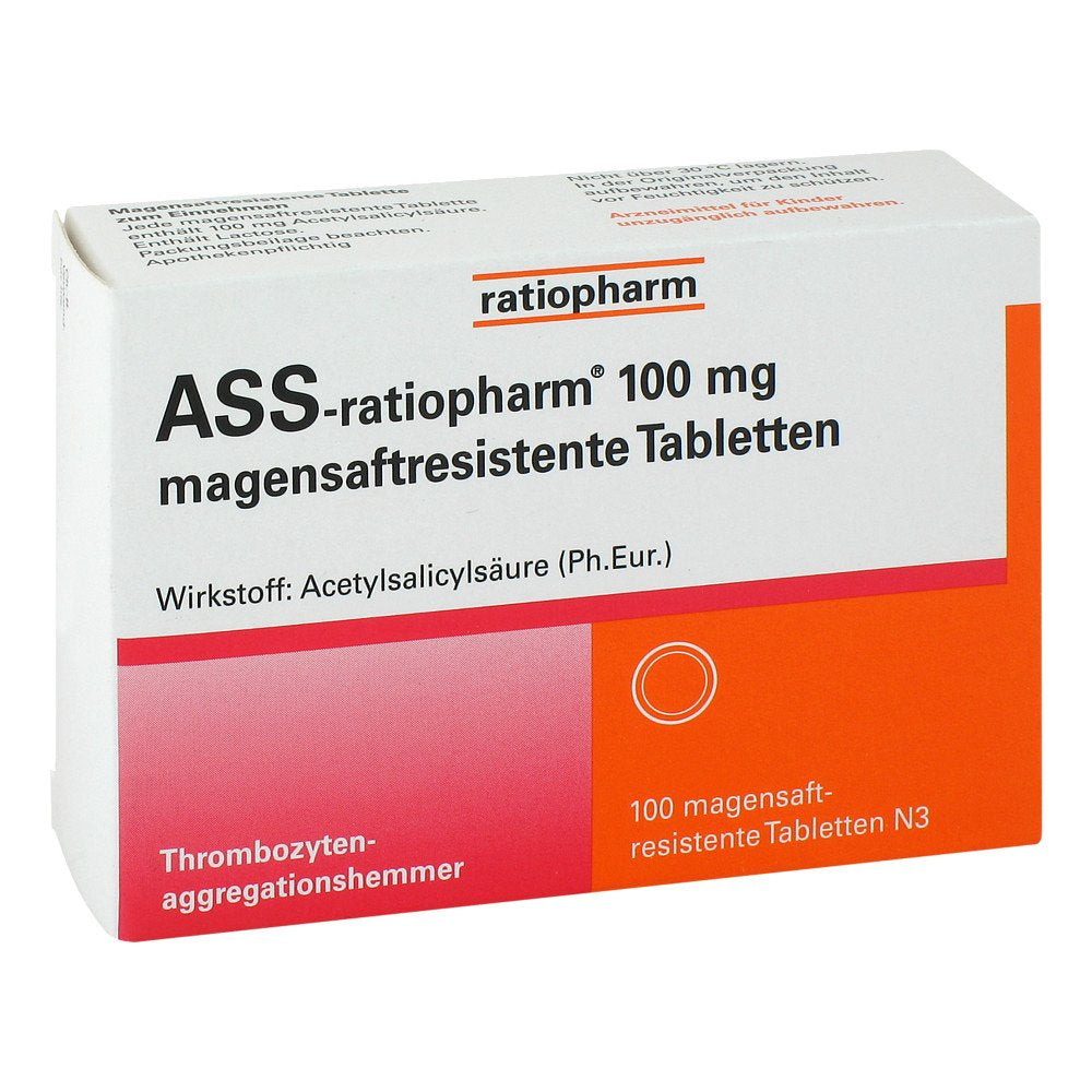 Das Produktfoto zeigt Ass-Ratiopharm 100 Mg Magensaftres.Tabletten (100 stk) PZN 12587499