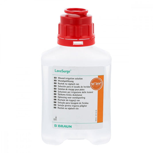 Das Produktfoto zeigt Lavasurge Wundspüllösung Steril Gebrauchsfertig (250 ml) PZN 12588547