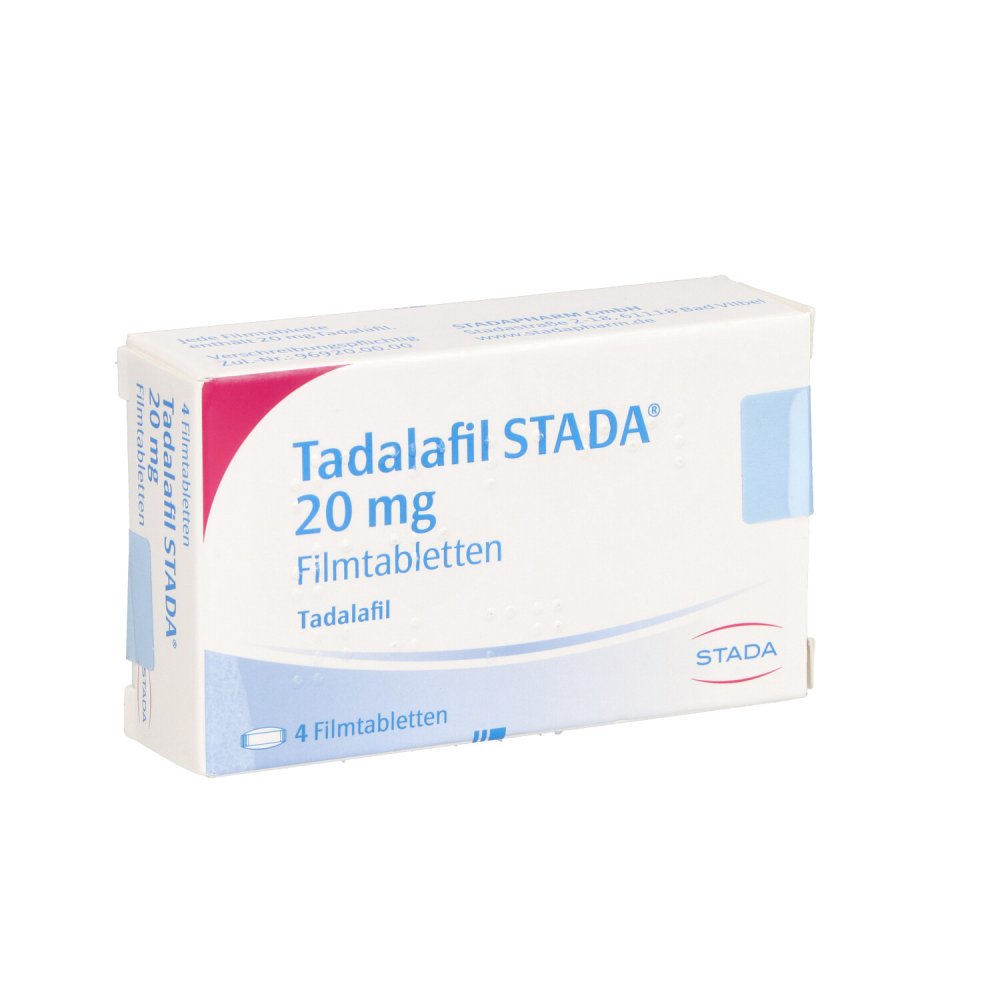 Das Produktfoto zeigt Tadalafil Stada 20 Mg Filmtabletten (4 stk) PZN 12588665