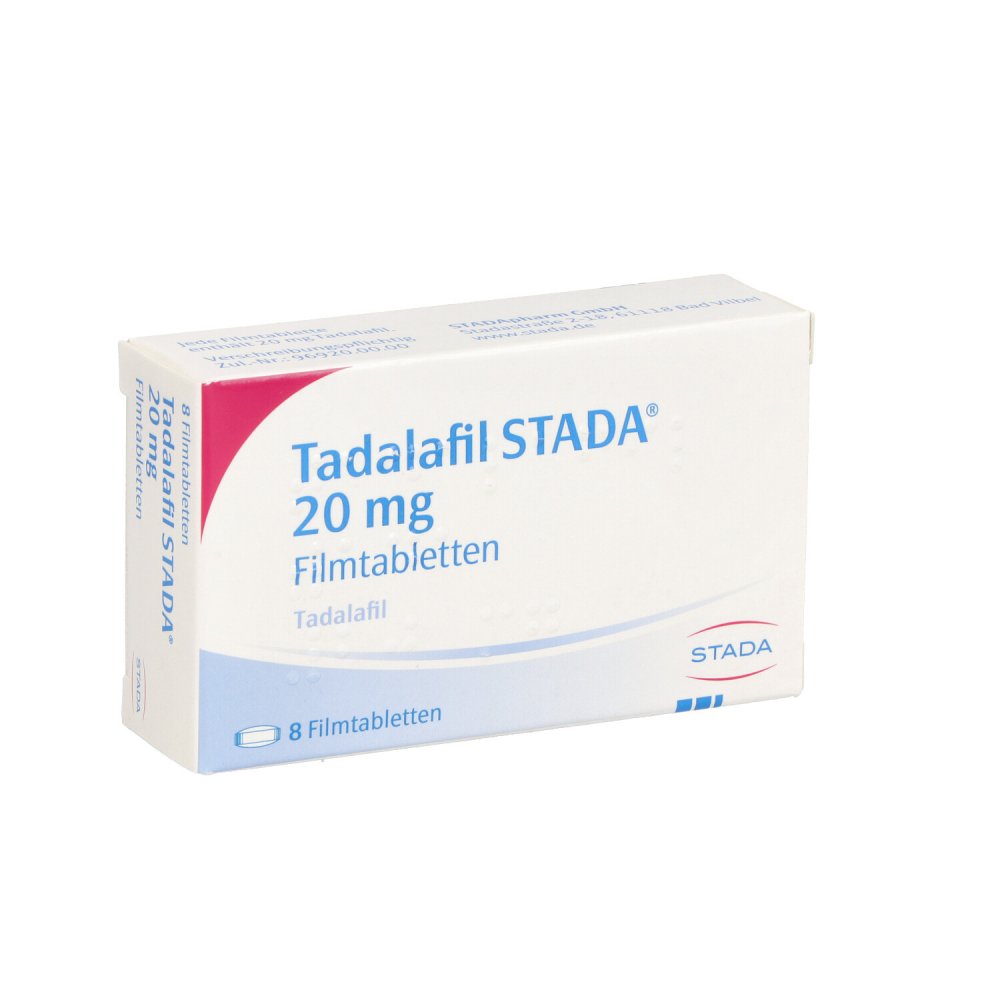 Das Produktfoto zeigt Tadalafil Stada 20 Mg Filmtabletten (8 stk) PZN 12588694