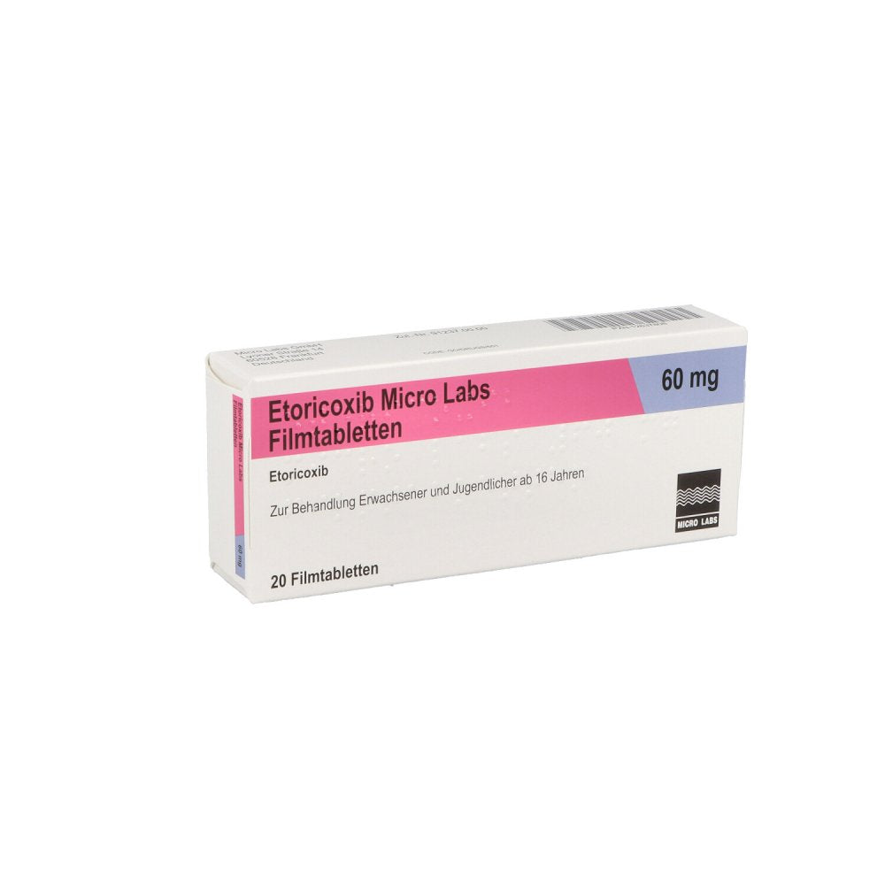 Das Produktfoto zeigt Etoricoxib Micro Labs 60 Mg Filmtabletten (20 stk) PZN 12637808