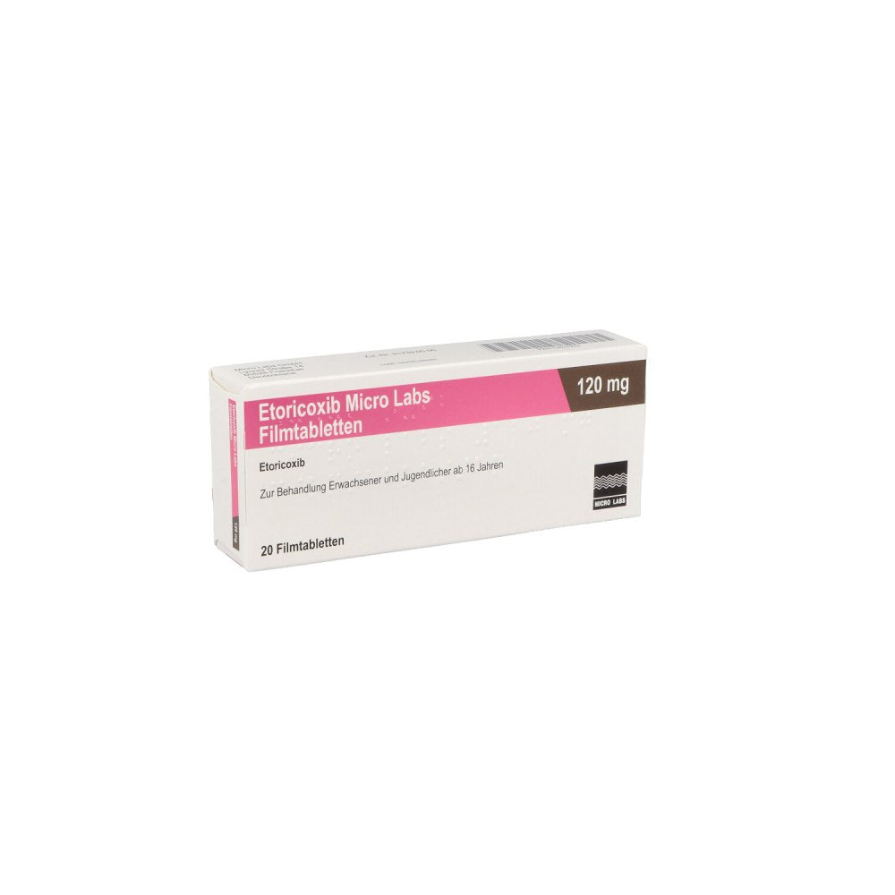 Das Produktfoto zeigt Etoricoxib Micro Labs 120 Mg Filmtabletten (20 stk) PZN 12637932