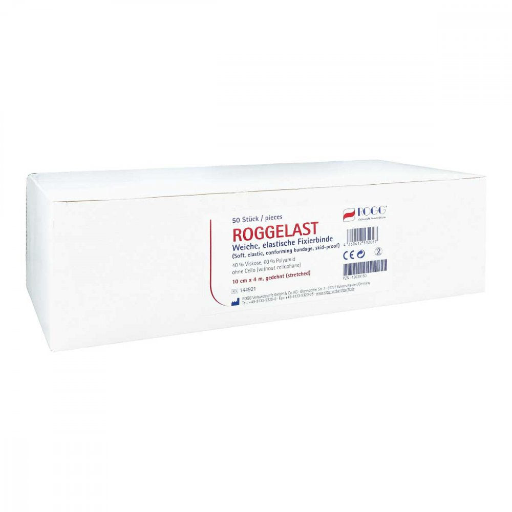 Das Produktfoto zeigt Roggelast Fixierbinden 10 Cmx4 M (50 stk) PZN 12639150
