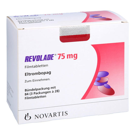Das Produktfoto zeigt Revolade 75 Mg Filmtabletten (3X28 stk) PZN 12643430
