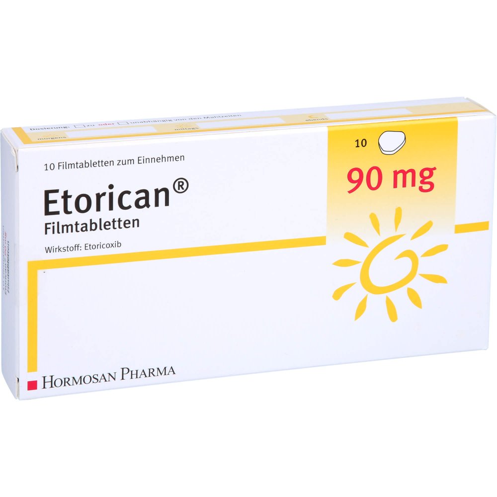 Das Produktfoto zeigt Etorican 90 Mg Filmtabletten (10 stk) PZN 12652452