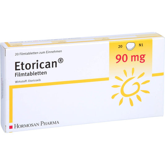 Das Produktfoto zeigt Etorican 90 Mg Filmtabletten (20 stk) PZN 12652469