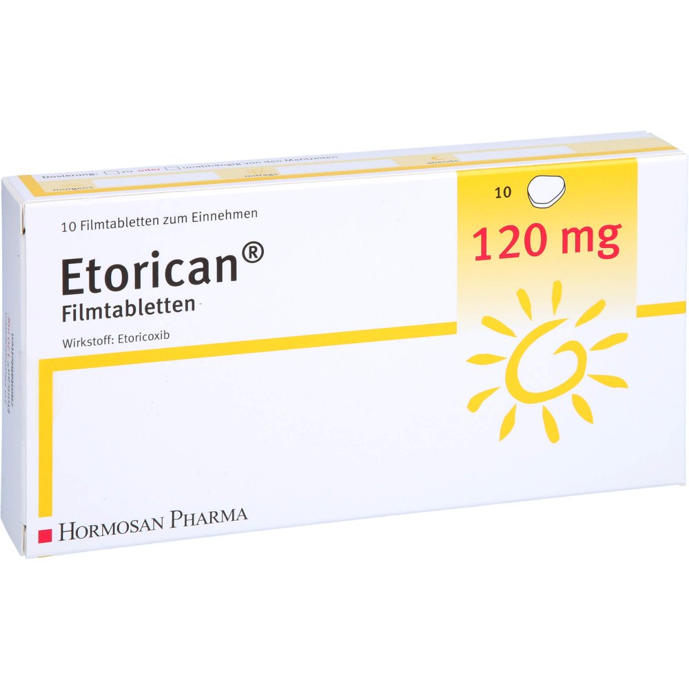 Das Produktfoto zeigt Etorican 120 Mg Filmtabletten (10 stk) PZN 12652498