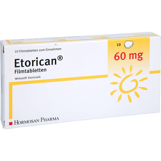 Das Produktfoto zeigt Etorican 60 Mg Filmtabletten (10 stk) PZN 12652564