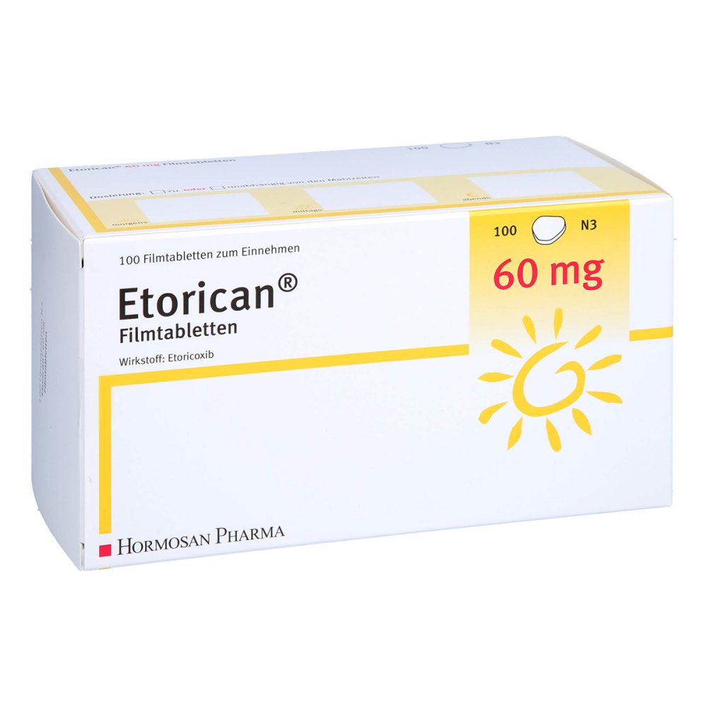 Das Produktfoto zeigt Etorican 60 Mg Filmtabletten (100 stk) PZN 12652618
