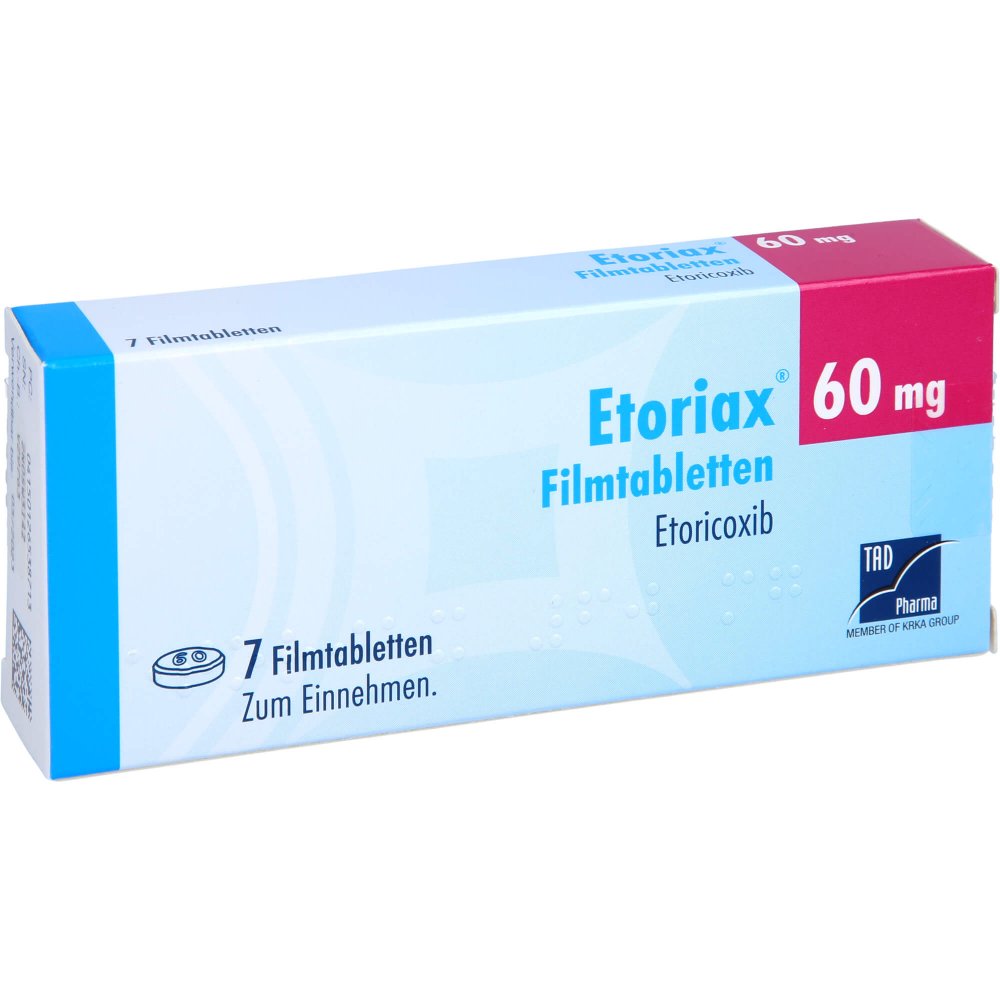 Das Produktfoto zeigt Etoriax 60 Mg Filmtabletten (7 stk) PZN 12653871