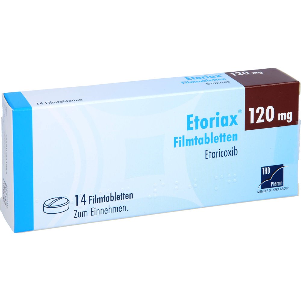 Das Produktfoto zeigt Etoriax 120 Mg Filmtabletten (14 stk) PZN 12653960