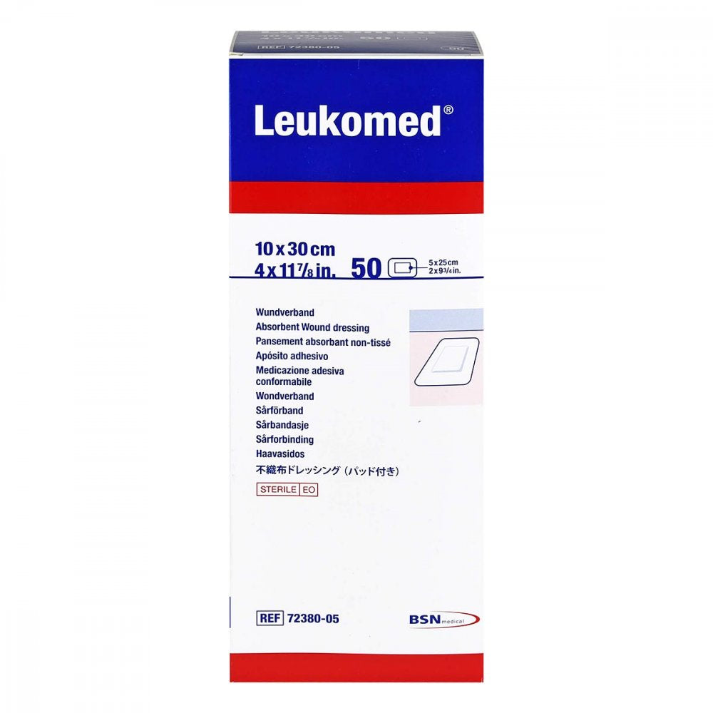 Das Produktfoto zeigt Leukomed Sterile Pflaster 10x30 Cm (5 stk) PZN 12657099