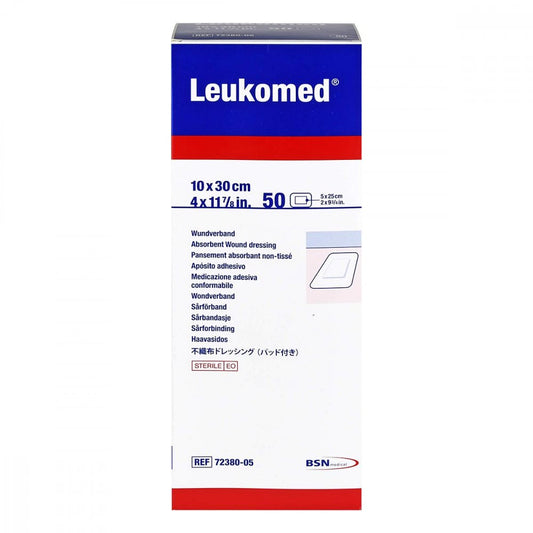 Das Produktfoto zeigt Leukomed Sterile Pflaster 10x30 Cm (5 stk) PZN 12657099