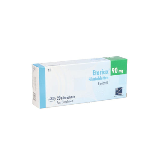 Das Produktfoto zeigt Etoriax 90 Mg Filmtabletten (20 stk) PZN 12657432