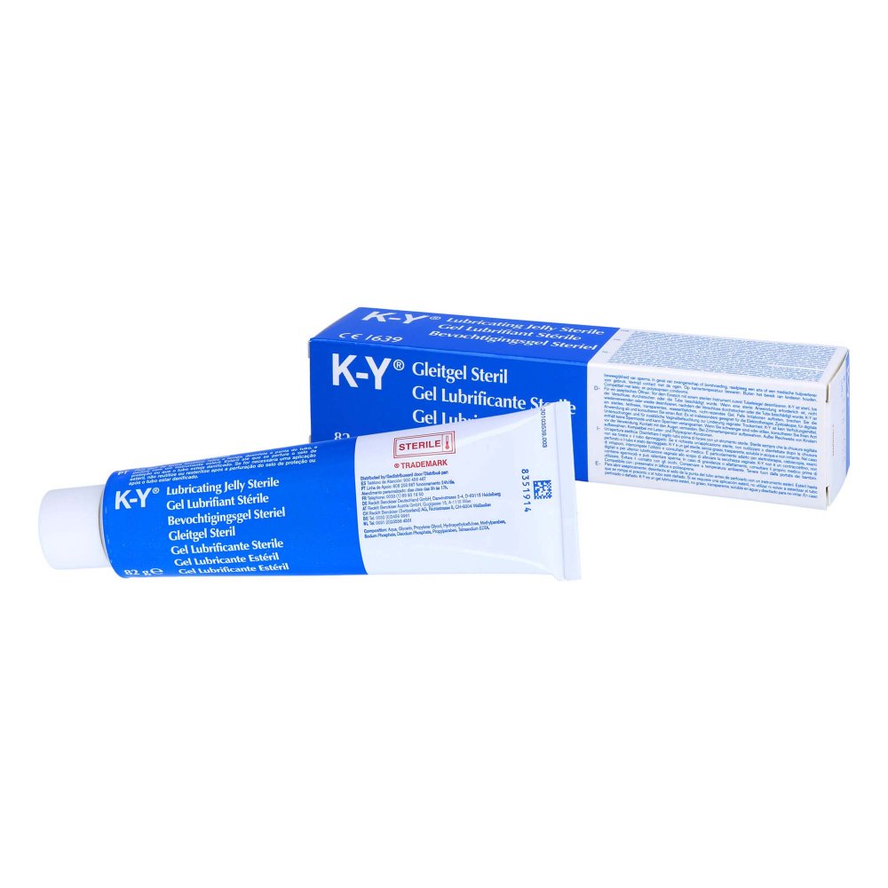 Das Produktfoto zeigt K Y Gleitgel Medical Steril (82 g) PZN 12723761