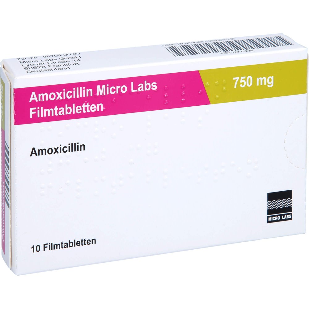 Amoxicillin Micro Labs 750 Mg Filmtabletten (10 stk)