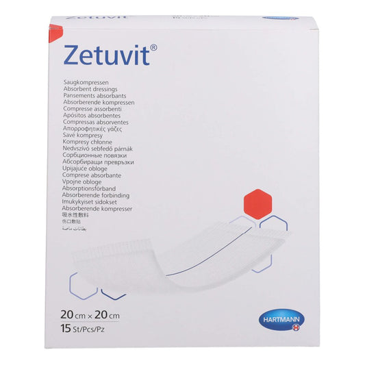 Das Produktfoto zeigt Zetuvit Saugkompressen Steril 20x20 Cm (15 stk) PZN 12726498