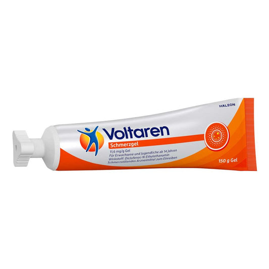 Das Produktfoto zeigt Voltaren Schmerzgel 1,16% Gel Komf.-Applikator (150 g) PZN 12732033