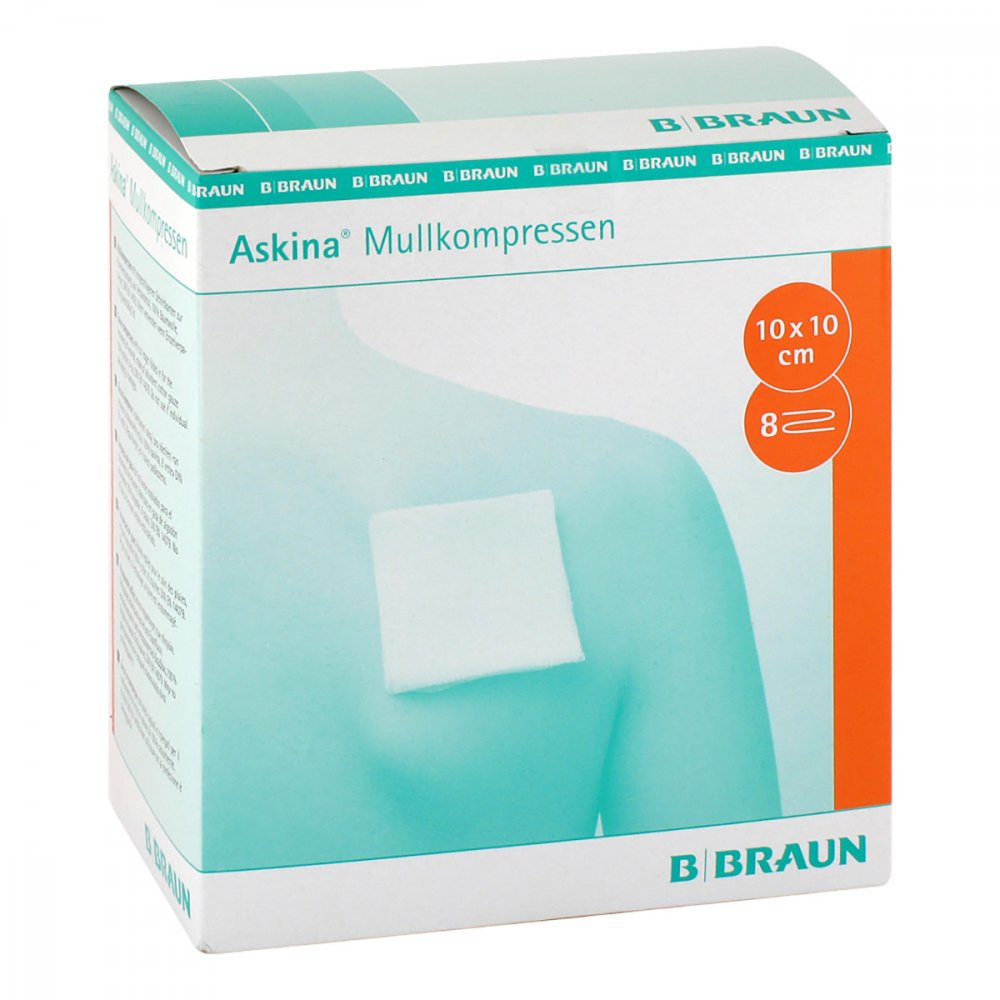 Das Produktfoto zeigt Askina Mullkompressen 10x10 Cm Steril (25X2 stk) PZN 12735592