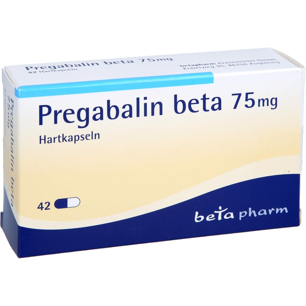 Das Produktfoto zeigt Pregabalin Beta 75 Mg Hartkapseln (42 stk) PZN 12740357