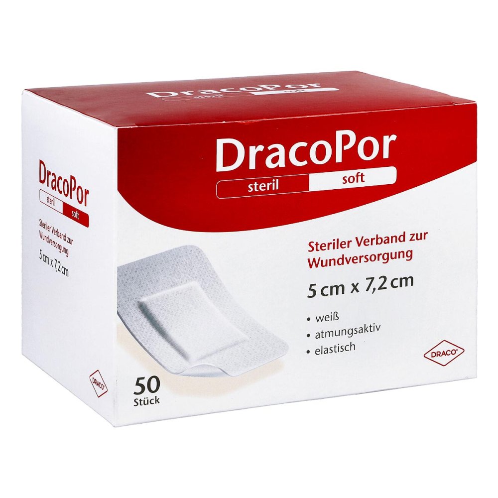 Dracopor Wundverband 5x7,2 Cm Steril (50 stk)
