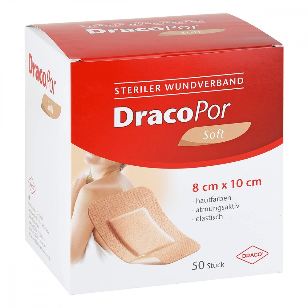 Dracopor Wundverband 8x10 Cm Steril Hautfarben (50 stk)