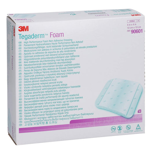 Das Produktfoto zeigt Tegaderm Foam N.Klebend 10x10 Cm 90601 (10 stk) PZN 12892311