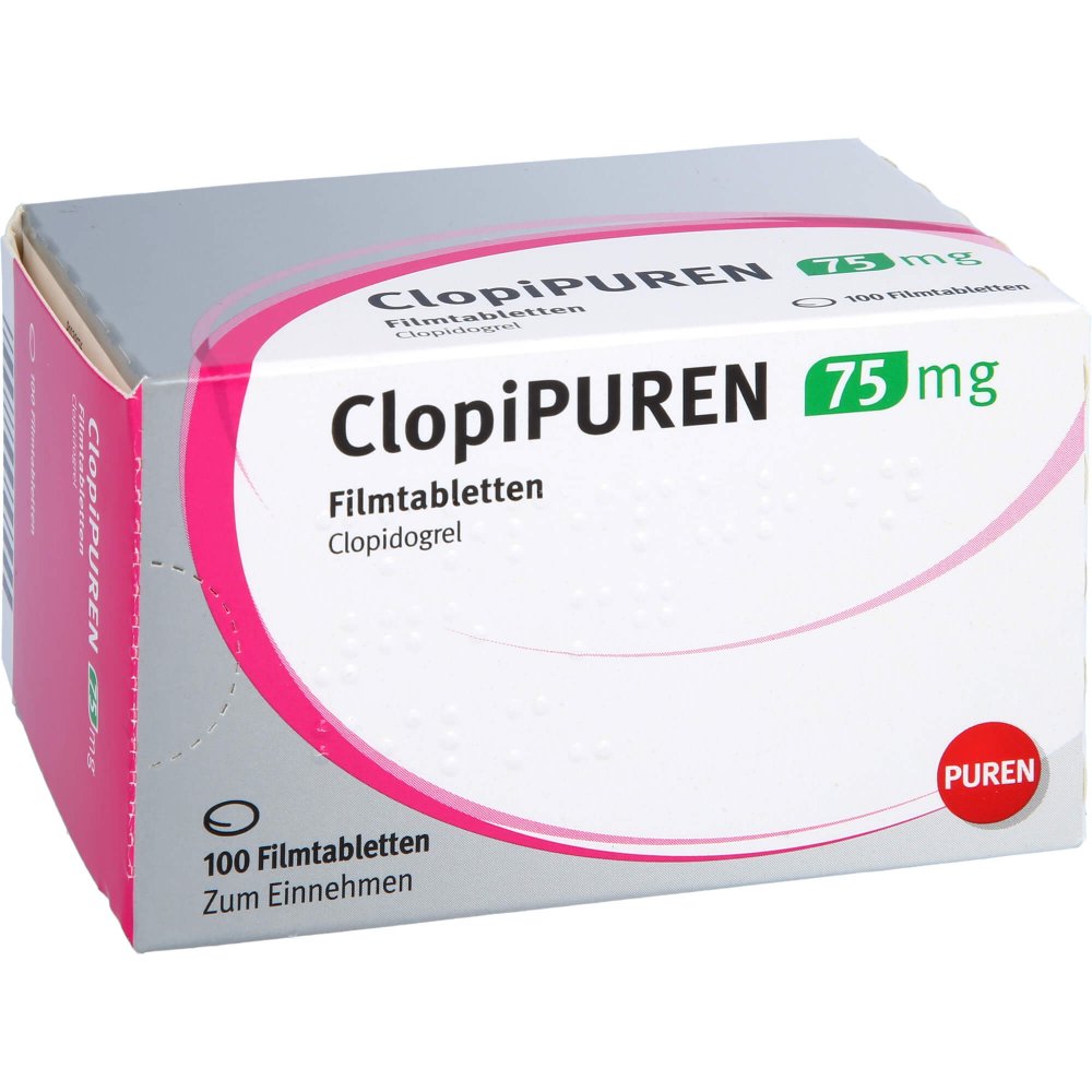Das Produktfoto zeigt Clopipuren 75 Mg Filmtabletten (100 stk) PZN 12893730