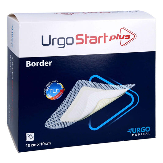 Das Produktfoto zeigt Urgostart Plus Border 10x10 Cm Wundverband (20 stk) PZN 12898911