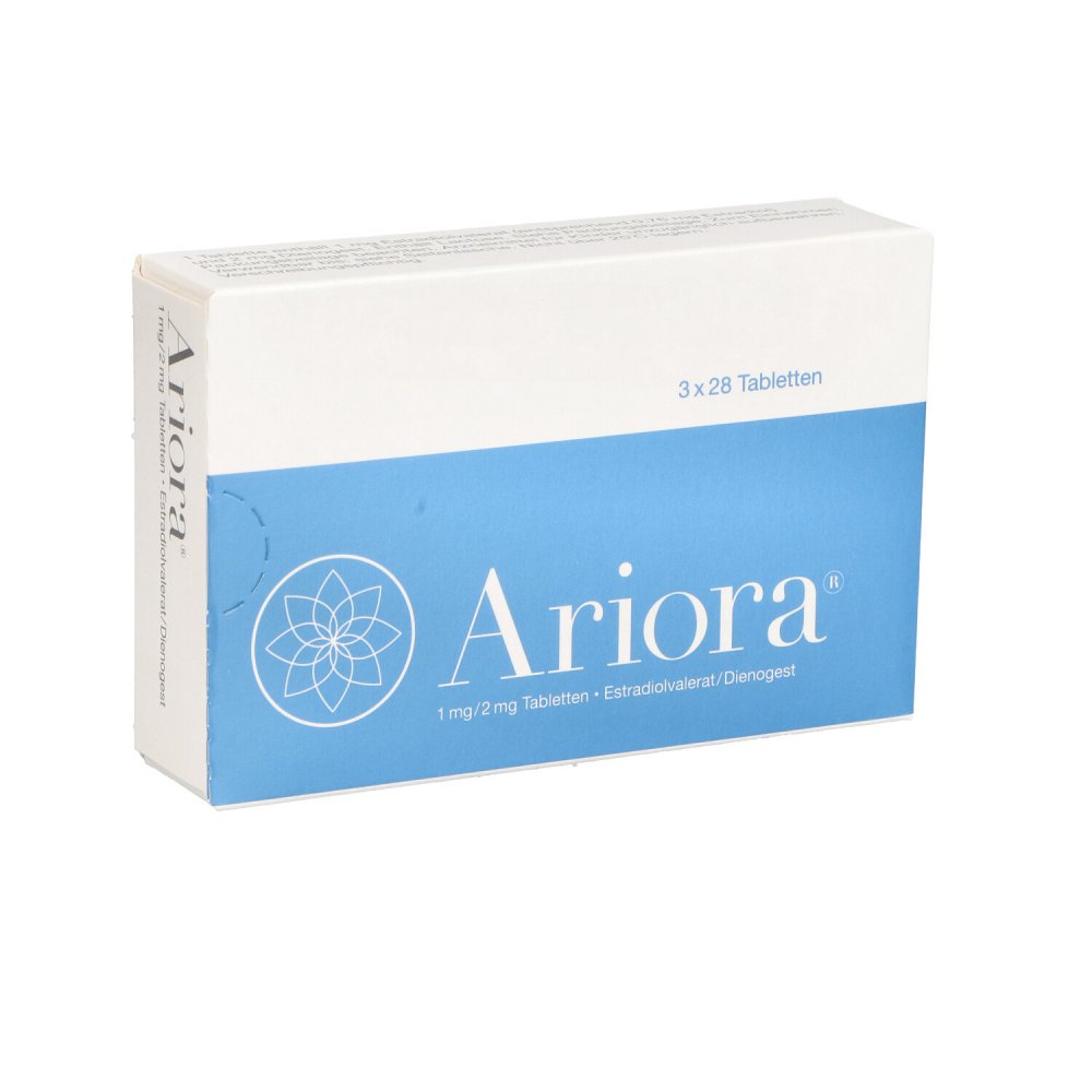 Das Produktfoto zeigt Ariora 1 Mg/2 Mg Tabletten (3X28 stk) PZN 12903865