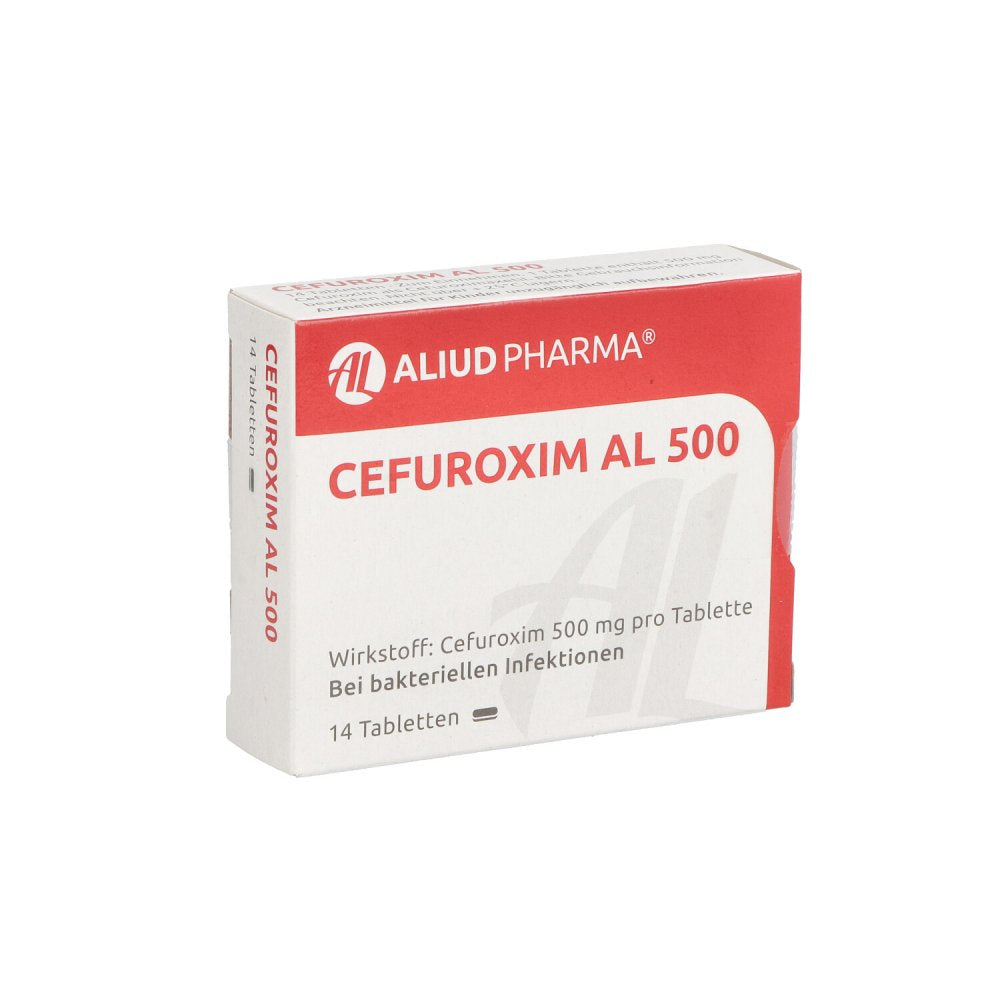 Das Produktfoto zeigt Cefuroxim Al 500 Tabletten (14 stk) PZN 13156436