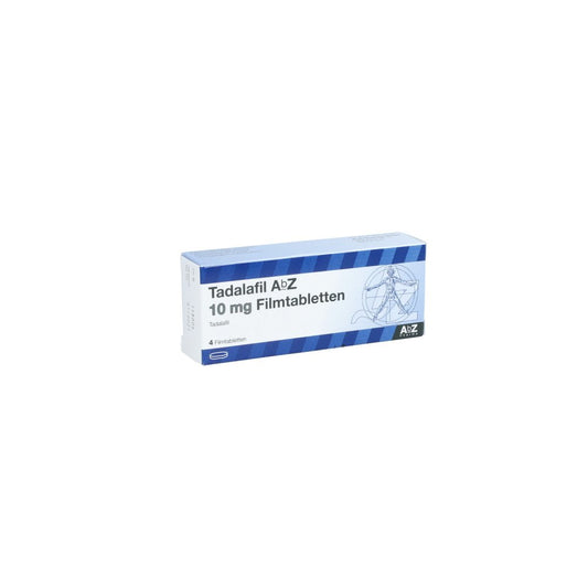 Das Produktfoto zeigt Tadalafil Abz 10 Mg Filmtabletten (4 stk) PZN 13168801