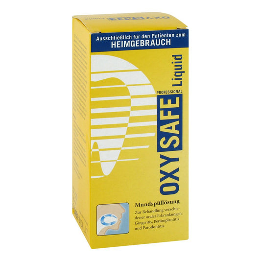 Das Produktfoto zeigt Oxysafe Liquid Prof.Mundspülung Zahnarzt Version (250 ml) PZN 13169700