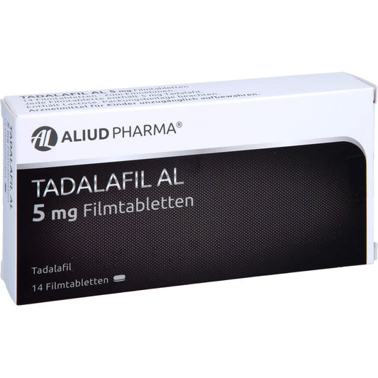 Das Produktfoto zeigt Tadalafil Al 5 Mg Filmtabletten (14 stk) PZN 13231847