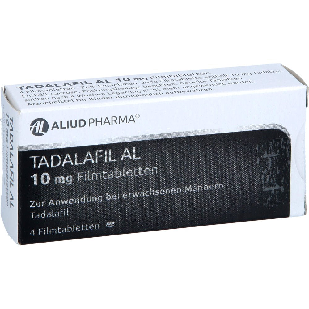 Das Produktfoto zeigt Tadalafil Al 10 Mg Filmtabletten (4 stk) PZN 13231899