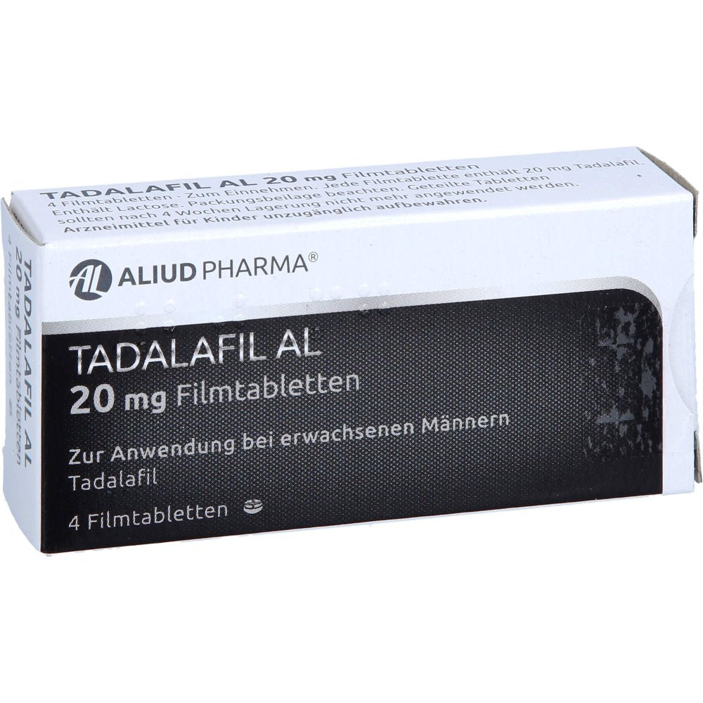 Das Produktfoto zeigt Tadalafil Al 20 Mg Filmtabletten (4 stk) PZN 13231907