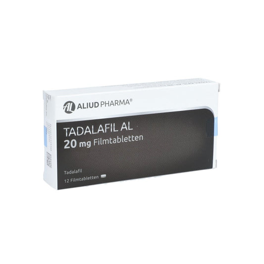Das Produktfoto zeigt Tadalafil Al 20 Mg Filmtabletten (12 stk) PZN 13231936