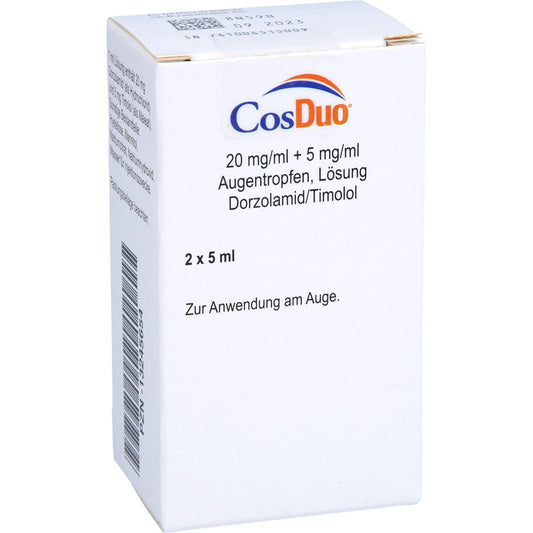 Das Produktfoto zeigt Cosduo 20 Mg/Ml + 5 Mg/Ml Augentropfen (2X5 ml) PZN 13245654