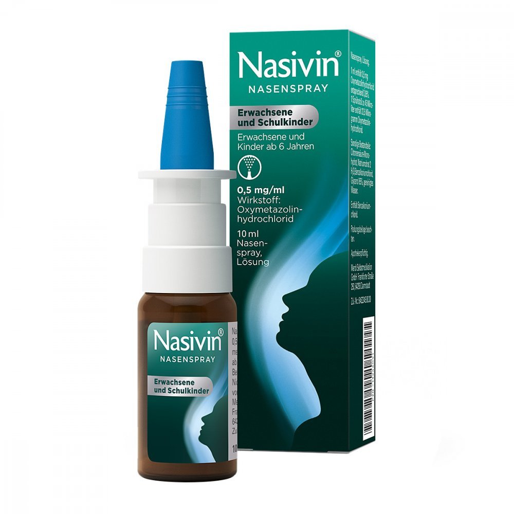 Das Produktfoto zeigt Nasivin Nasenspray Erwachsene Und Schulkinder (10 ml) PZN 13246091