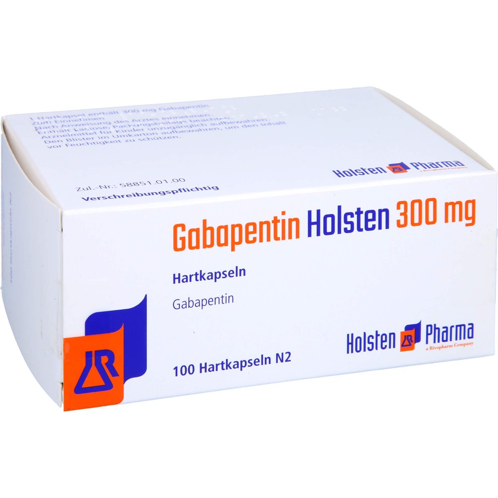 Das Produktfoto zeigt Gabapentin Holsten 300 Mg Hartkapseln (100 stk) PZN 13248196