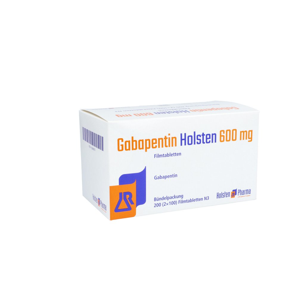 Das Produktfoto zeigt Gabapentin Holsten 600 Mg Filmtabletten (200 stk) PZN 13248279