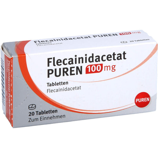Das Produktfoto zeigt Flecainidacetat Puren 100 Mg Tabletten (20 stk) PZN 13249994
