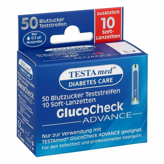 Testamed Glucocheck Advance 50 Teststr.M.10 Lanz. (1 Pck)