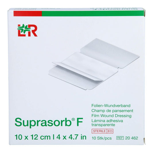 Das Produktfoto zeigt Suprasorb F Folien Wundverb.10x12 Cm Steril (10 stk) PZN 13345114