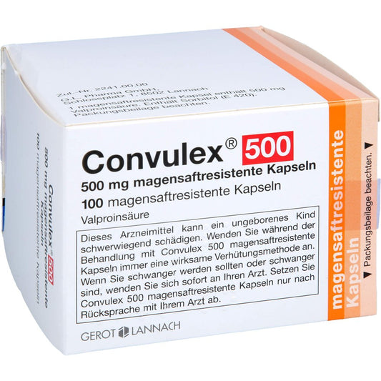 Das Produktfoto zeigt Convulex 500 Mg Magensaftresistente Kapseln (100 stk) PZN 13358588