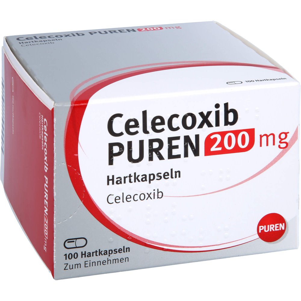 Das Produktfoto zeigt Celecoxib Puren 200 Mg Hartkapseln (100 stk) PZN 13359180