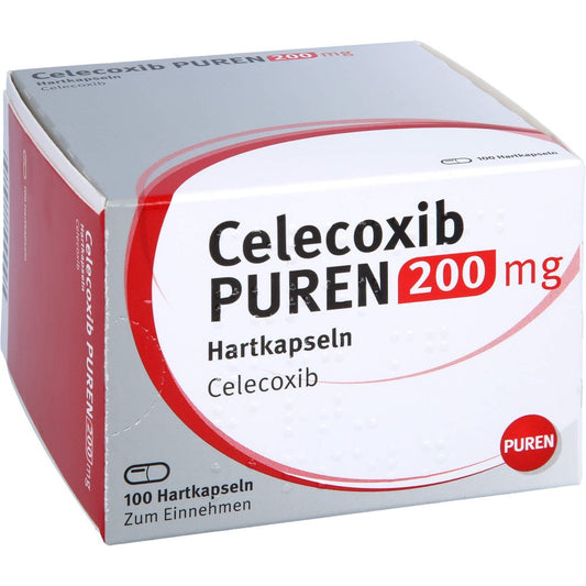 Das Produktfoto zeigt Celecoxib Puren 200 Mg Hartkapseln (100 stk) PZN 13359180