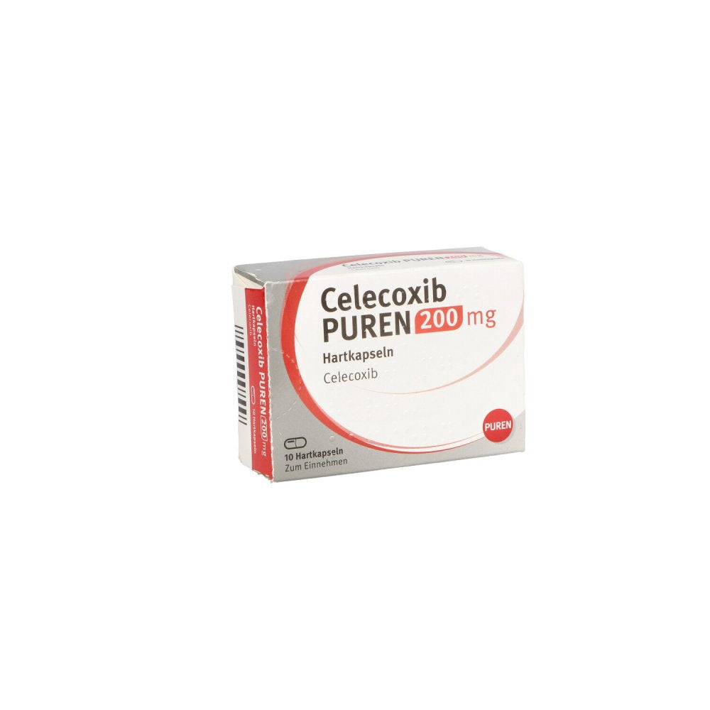 Das Produktfoto zeigt Celecoxib Puren 200 Mg Hartkapseln (10 stk) PZN 13359292